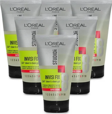 Productafbeelding van 6x L'Oréal Studio Line – Haargel Invisible Fix, supersterk, 8, 150 ml