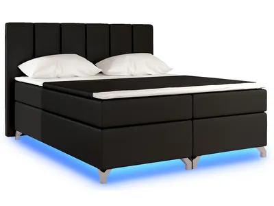 Produktbild von NABBI Gepolstert Doppelbett mit Stauraum Barino 180 - schwarz (Soft 11)