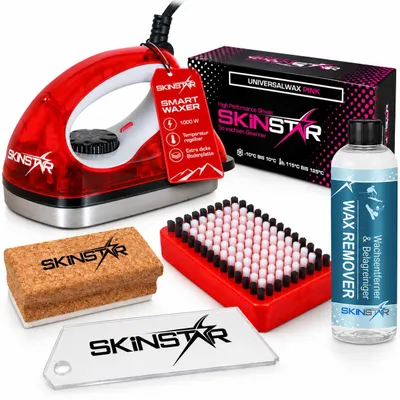 Productafbeelding van SkinStar Skiwax Set, 6-delig: waxapparaat, wax, borstel, kurk, reiniger voor de skiplaat