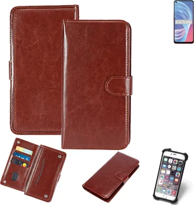 Produktbild von K-S-Trade 360° Hülle kompatibel mit Oppo A73 5G braun Kunstleder Case BookCase WalletCase Kunstlederederhülle Handyhülle, Rundumschutz Bumper (1x)