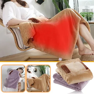 Produktbild von Wärmedecke mit Handwärmertasche, Elektrische USB Decke Heizdecke Groß 60x80cm Kuscheldecke fürs Bett, Sofa & Camping, Elektrische Heizdecken,Wärmedecken Energiesparend & Waschbar