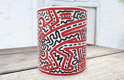 Kunstbecher Haring Motiv 350 ml
