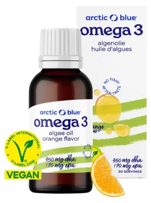 Produktbild von Kids Vegan Omega 3 (350mg DHA, 170mg EPA, 30mg DPA) Flüssig, Orange, 30 ml