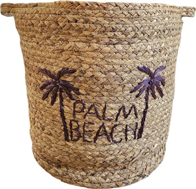 Obrázok produktu pre Košík s uškami Úložný košík Dekoratívny košík prírodný hnedý okrúhly Deco PALM BEACH Large, 34x36 cm