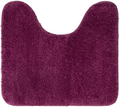 Image de Tapis de toilettes 45 x 50 cm avec découpe, en microfibre douce, tapis de bain antidérapant pour les toilettes - Violet