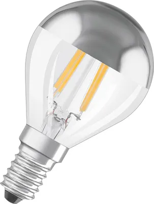 Obrázok produktu pre Osram LED žiarovka Retrofit Classic P45 kvapka 4W = 31W E14 hlava zrkadlo strieborná 350lm teplá biela 2700K