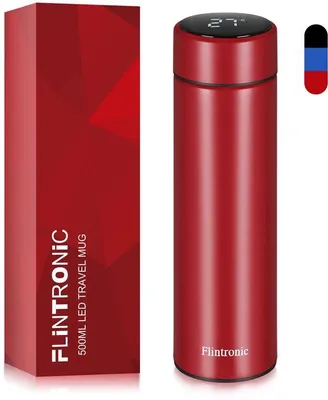 Produktbild von Isolierbecher 500ml, Edelstahl, Vakuum, LCD-Temperaturanzeige, Smartbecher