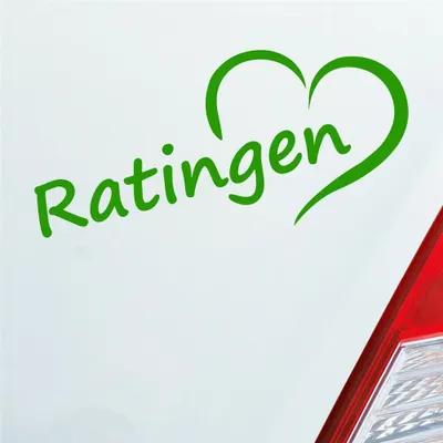 Produktbild von Auto Aufkleber Ratlingen Herz Stadt City Liebe Love Heart 17x8 cm Hellgrün Sticker Heckscheibenaufkleber