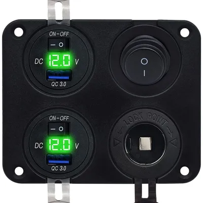 Produktbild von ProRide 12V USB-Autoladegerät 2-Port 5V/2,4A mit Schalter, 12V-Steckdose