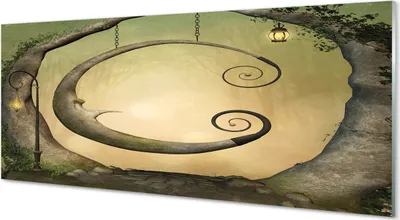 Produktbild von Glasbilder 125x50 Wandkunst Lichter Waldbaum