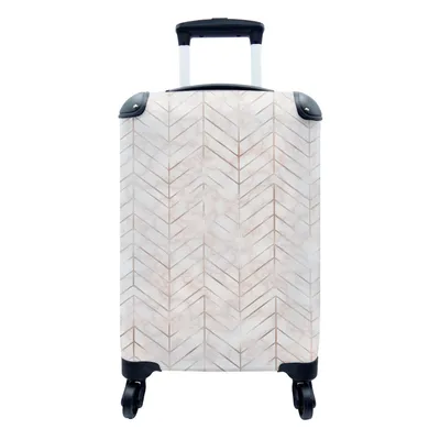 Produktbild von MuchoWow® Koffer Handgepäck Trolley Rollkoffer Kleine Reisekoffer mit 4 Rollen - Muster - Marmor - Gold - Cabin Size < 55x40x23 cm & 55x40x20 cm - Fotokoffer - Kabinenkoffer - Boardgepäck - Reise-Box - Reisekoffer - Reisegepäck - Koffer mit Bild - Trolley für Kinder