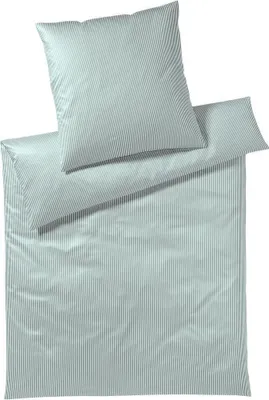 Produktbild von elegante Mako-Jersey-Kissenbezug einzeln Sister Stripe Farbe Salbei Größe 70x90cm