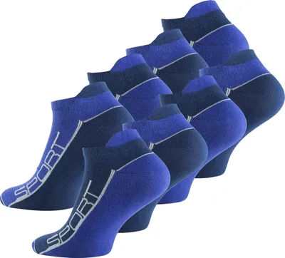 Produktbild von Vincent Creation® Sport Sneakersocken 8 Paar  mit Hochferse 43-46 blau