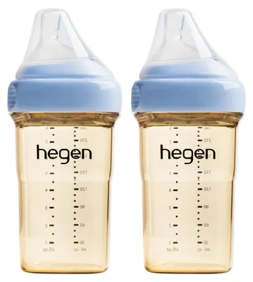 Produktbild von Hegen Babyflaschen PPSU – 240 ml – 2er-Pack – Blau | Fläschchen