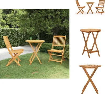 Produktbild von vidaXL 3-tlg. Garten-Essgruppe Klappbar Massivholz Akazie -  Gartenmöbel-Sets
