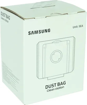 A white cardboard box for Samsung dust bags.