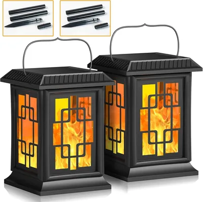 Produktbild von Solar Laterne, LED Solarleuchte, LED Laterne, Solar Lampe, IP65 Wasserdicht, für Außen, Wasserdicht, 2 Stück Hängend Garten Deko Solarleuchten