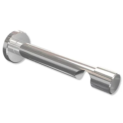 Produktbild von Interdeco Träger, Halterung mit 9 cm Abstand, Schraubkappenträger für Gardinenstangen 20 mm Ø, 1-läufig, Chrom, Modell Prestige