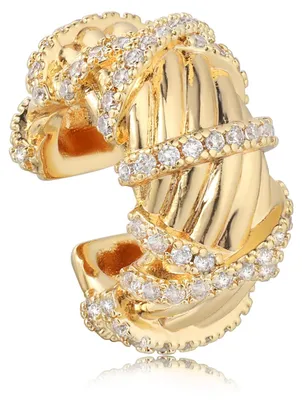 Productafbeelding van Gouden Oorcuff zonder Piercing met Cubic Zirconia