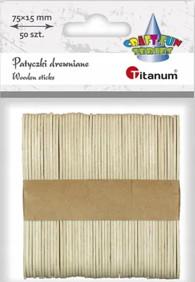 Obrázek produktu pro Titanum Dřevěné tyčinky přírodní lžičky délka 75 mm 50 ks