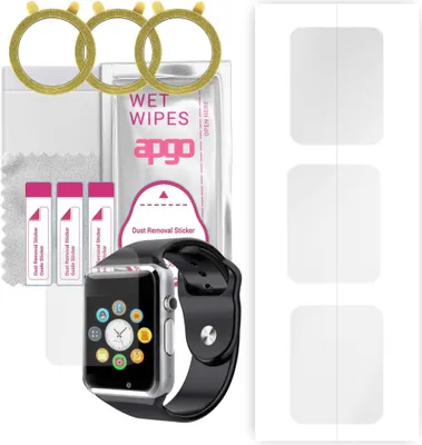Produktbild von apgo 3 Stück Schutzfolie, klar, kompatibel mit DexXer smartwatch A1 Smartwatch, Hydrogel Displayschutzfolie mit Positionierhilfe, Displayfolie, robust und kratzfest