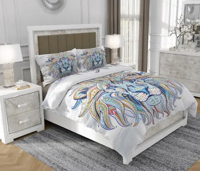 Immagine prodotto di Biancheria da letto 160x200 cm + 2x70x80 cm, set 3 pezzi, 100% cotone, cerniera, multicolore - SOVIO | So.0297