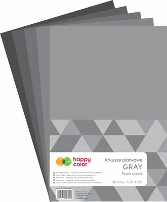 Imagen del producto de Happy Color, espuma para colorear, color gris, 5 tonos, 20x30 cm, 5 hojas