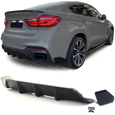 Für BMW X6 F16 2014-2019 mit M-Paket Heckdiffusor Diffusor SCHWARZ MATT in der Farbe SCHWARZ von Carparts-Online GmbH