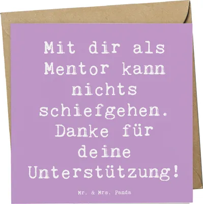 Produktbild von Mr. & Mrs. Panda Grußkarte Spruch Beste Mentor - Lavendeltraum - Geschenk, Aufmerksamkeit, Danke sagen, Vorbild, anlasskarte, Bedanken, Anerkennung, Dankeschön, faltkarte
