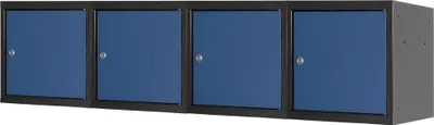 Produktbild von Mega Deal | 4x Schließfachwürfel Blocky mit Zylinderschloss + 2 Schlüssel | HxBxT 40x40x40cm | Anthrazit/Enzianblau