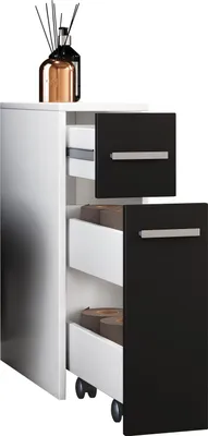 Immagine prodotto di Armadio per midi in legno | mobile di nicchia | Dimensioni: H. 61 x W. 20 x D. 45 cm | Divisori da camera | 2 cassetti - Zalo