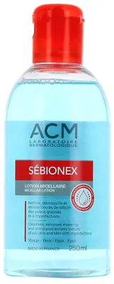 Zdjęcie produktu dla Laboratoire ACM, Sebionex, Eliminates Impurities, Micellar Water, For All Skin Types, 250 ml
