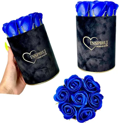 Image de Flowerbox Inspiruj - Boîte noire avec roses savonneuses - N° 1 bleu marine