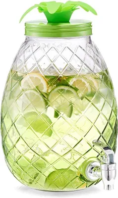 Productafbeelding van Famanu drankdispenser met ananasdesign - glazen reservoir met schroefdeksel