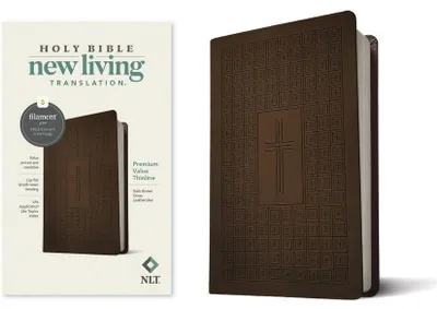 Produktbild von NLT Premium Value Thinline Bible, Filament Enabled (Leatherlike, Dark Brown Cross)