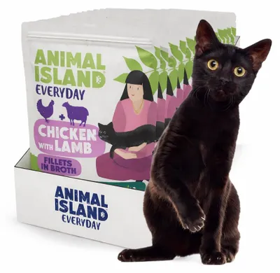 Image de Île des Animaux Poulet avec filets d'agneau dans un bouillon - nourriture humide pour chats - 12x85 g