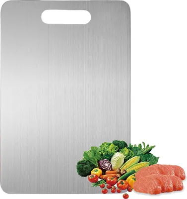 Produktbild von Edelstahl Schneidebrett - Gesund und Nachhaltig - 1 Stück - 34 x 23 cm