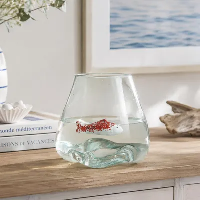 Produktbild von Teichdeko Fisch LEE - Dekofigur - Porzellan - schwimmend - L: 10cm - weiß, rot, schwarz