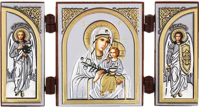 Produktbild von Nicht Verwelkende Blume Ikone Triptychon Christlich reise Altar Holz 16624