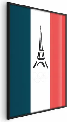 Produktbild von Posterpapier Poster - Graphic Eiffel Tower Against the French Flag 60x90 cm Abstrakt n-C-10043-ao-a