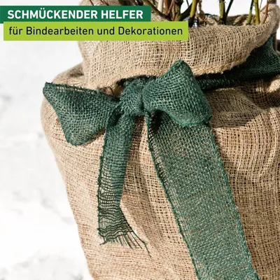 Produktbild von Windhager Juteband grün 10 cm breit 25 m lang zum Schutz von Baumstämmen und zur Dekoration