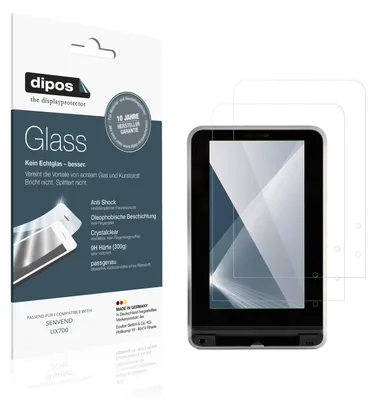 Produktbild von 2x Schutzfolie für SENVEND UX700 - Anti-Shock 9H Folie dipos Glass Kunststoffglas