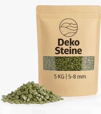 Produktbild von Deko-Steine 5 KG olivgrün Ø 5-8 mm Vasen Glas-Füllung Streudeko