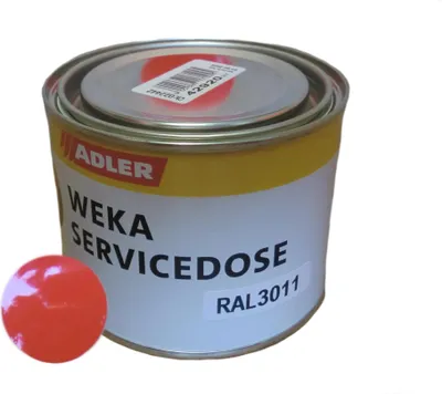 Produktbild von Weka Farbdose 375 ml schwedenrot (RAL 3011) für Ausbesserungsarbeiten