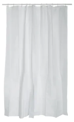 Produktbild von Anti-Schimmel-Duschvorhang – antibakteriell, waschbar, wasserdicht, mit 12 Duschvorhangringen – Polyester, „Weiß“, 120 x 200 cm