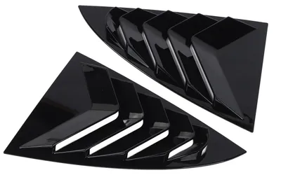 Image de Lot de 2 caches pour volets de vitres arrière de voiture : garnitures élégantes pour les persiennes et les aérations latérales, pièces de rechange pour la Tesla Model 3 à partir de 2023, noir brillant