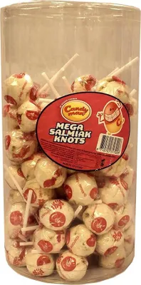 Produktbild von Candyman Mega Salmiak Knots 75Stck. (Salmiak-Lutscher)