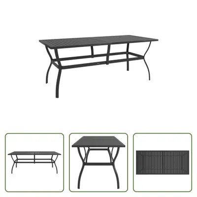 Immagine prodotto di The Living Store tavolo da giardino antracite 190x80x72 cm in acciaio