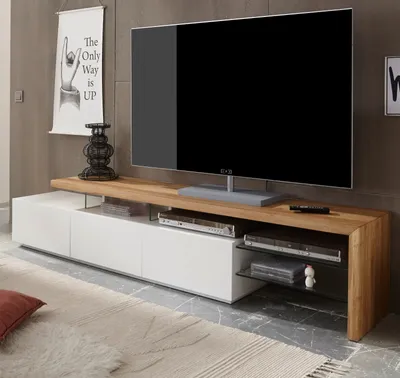 Produktbild von TV-Lowboard Alimos | 204x44 | Eiche / weiß matt