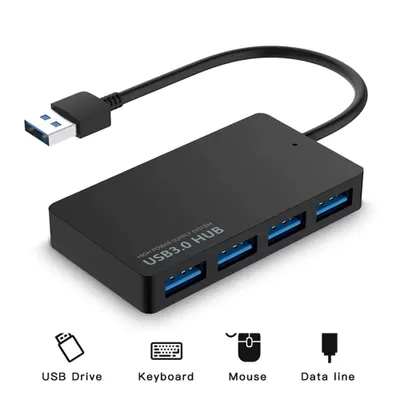 Produktbild von USB Hub 3.0 Verteiler 4 Port Splitter Datenhub Dockingstation SuperSpeed für Laptop Computer PC 4-IN-1 für Apple Dell HP Lenovo Asus Acer Microsoft